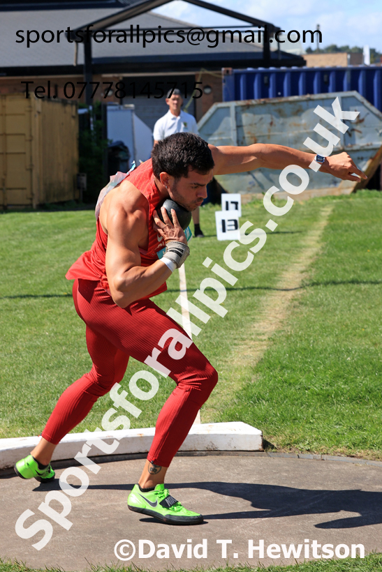 Decathlon shot putt, 2025 EAP International Combined Events, Hexham, Northumberland.  Photo: David T. Hewitson/Sports for All Pics